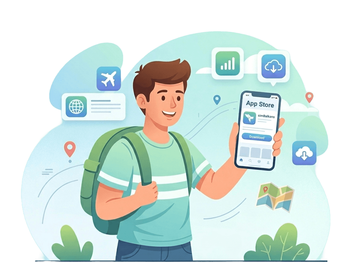 simBalkans app — manage your eSIM on the go