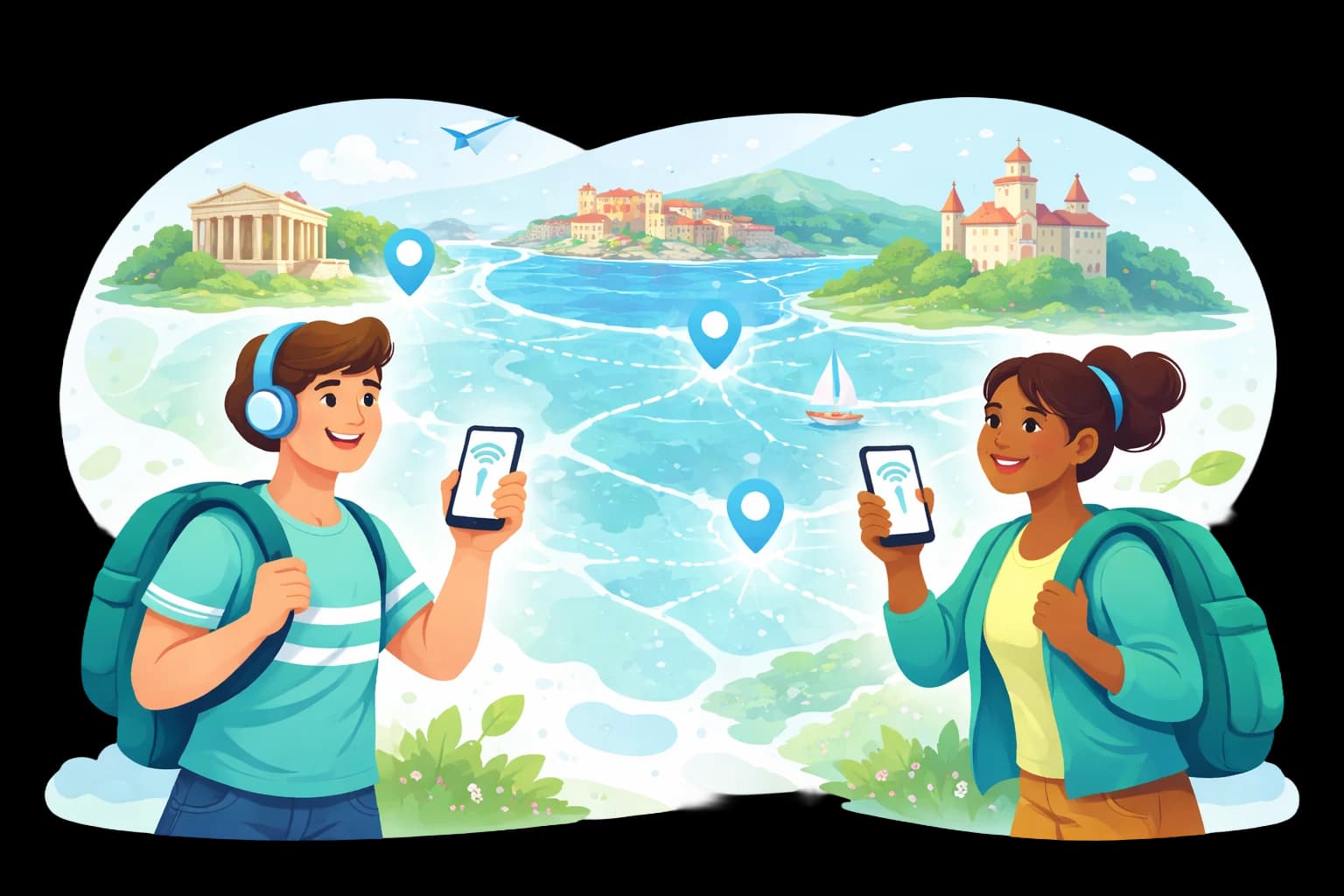 Balkan eSIM connectivity illustration