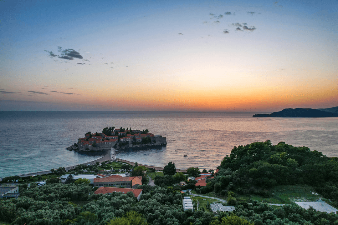 Sveti Stefan island resort on the Adriatic coast, Montenegro