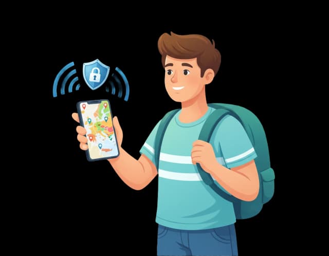 Secure network coverage illustration